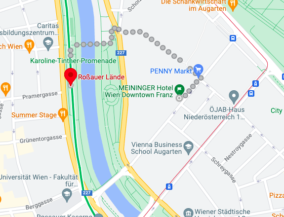 Meininger Franz的地圖位置，最近的地鐵站走過去大約700公尺