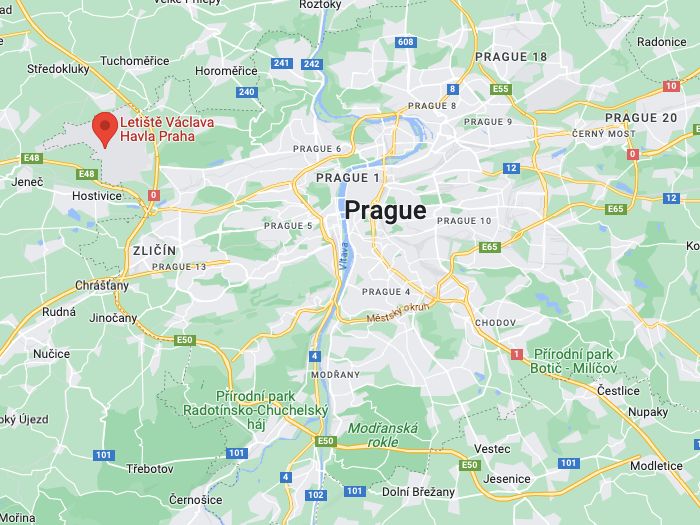 布拉格國際機場與市區的距離大約為17公里